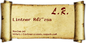 Lintner Rózsa névjegykártya